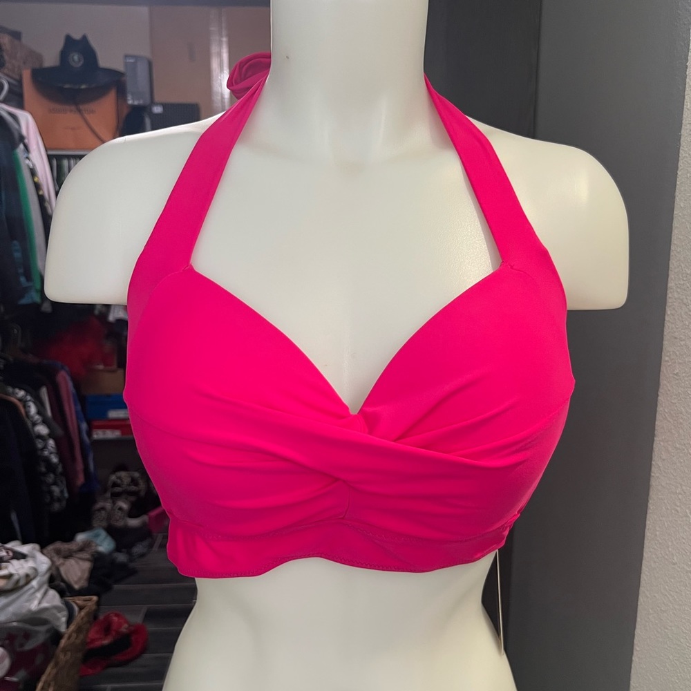 NWT Tempt Me Hot Pink Push Up Bikini Top